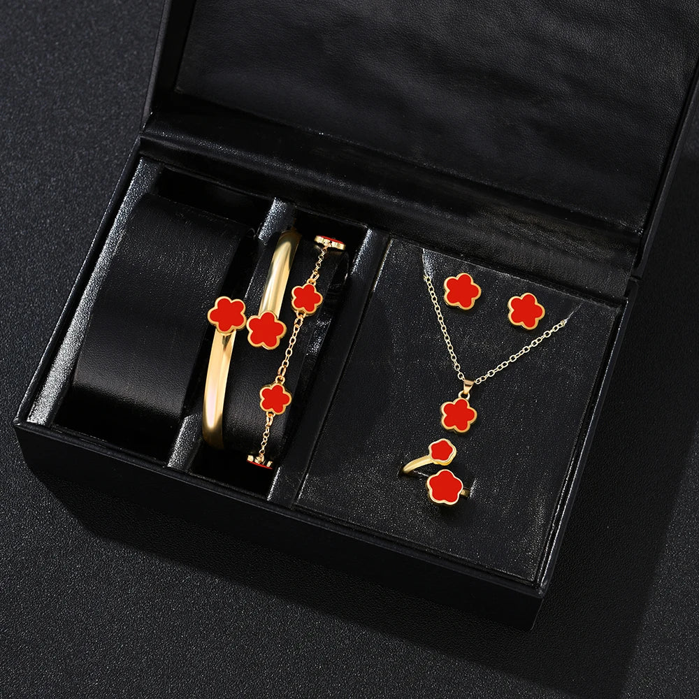 Lucky Blossom 5-Piece Jewelry Set for Women