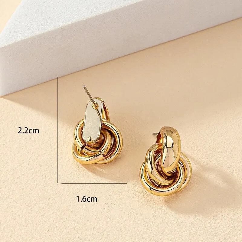 old & Silver Knot Hoop Earring Set for Women – Trendy Daily Jewelry