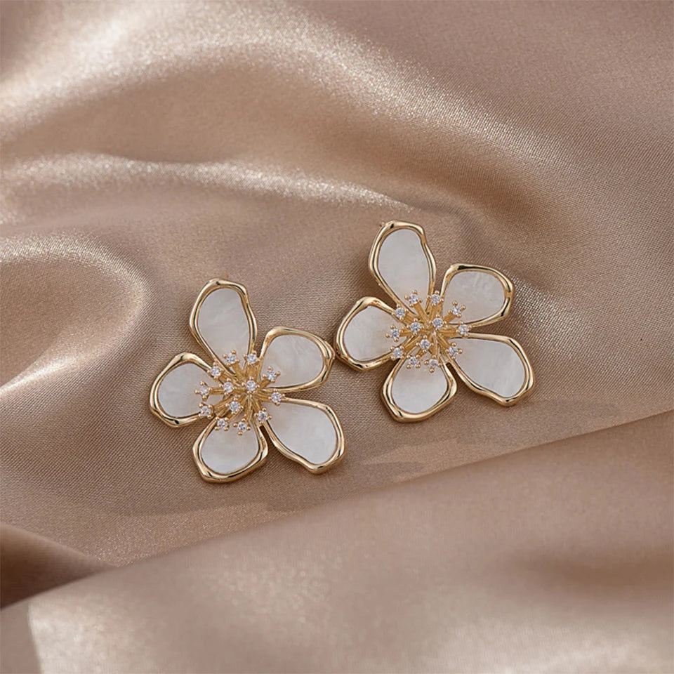 ZAKOL Sparkling Floral Earrings for Women & Girls