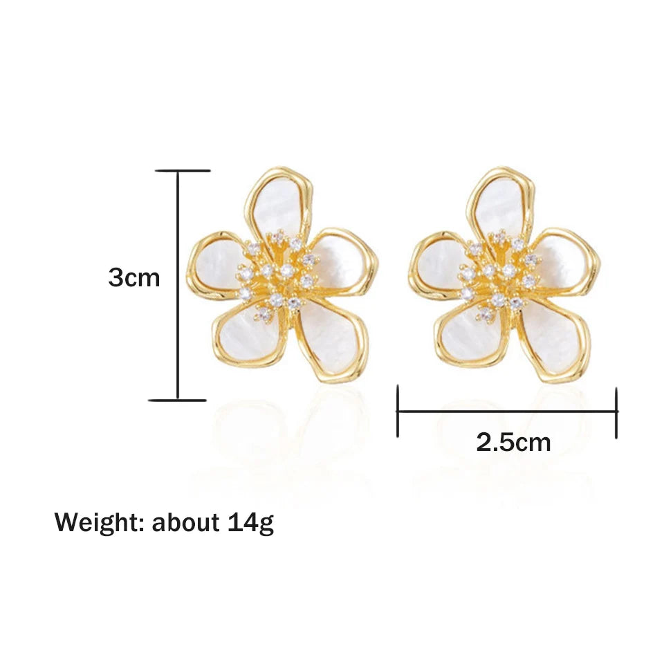 ZAKOL Sparkling Floral Earrings for Women & Girls