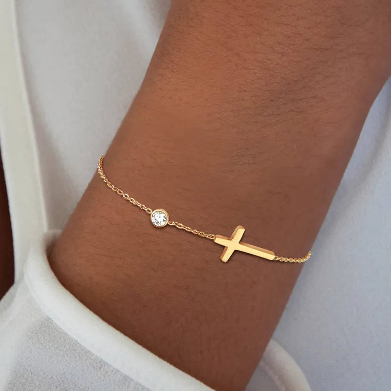 XIYANIKE Elegant Gold Cross Necklace for Women