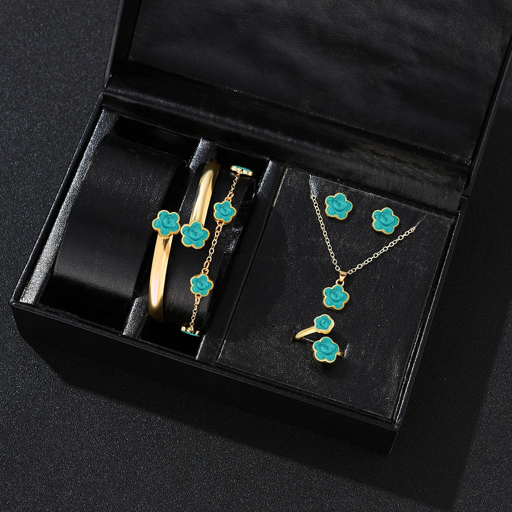 Lucky Blossom 5-Piece Jewelry Set for Women