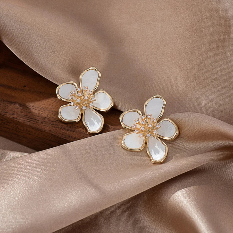 ZAKOL Sparkling Floral Earrings for Women & Girls